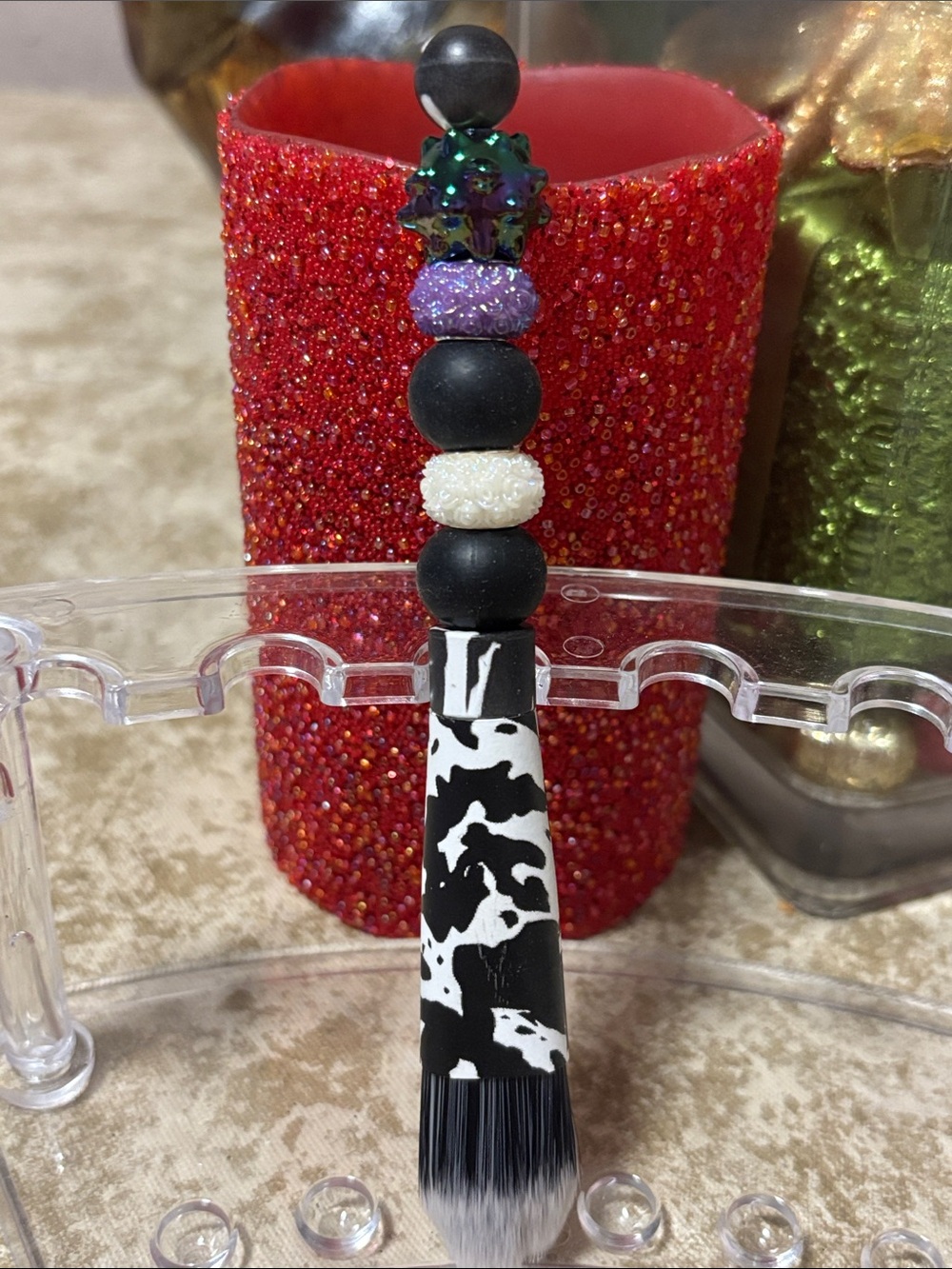 Handcrafted Beaded M/Up Brush new